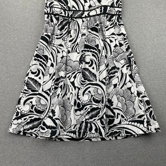 a.n.a Dress Womens 12 Black White Floral Print Halter Neck Fit & Flare Summer - Picture 11 of 15